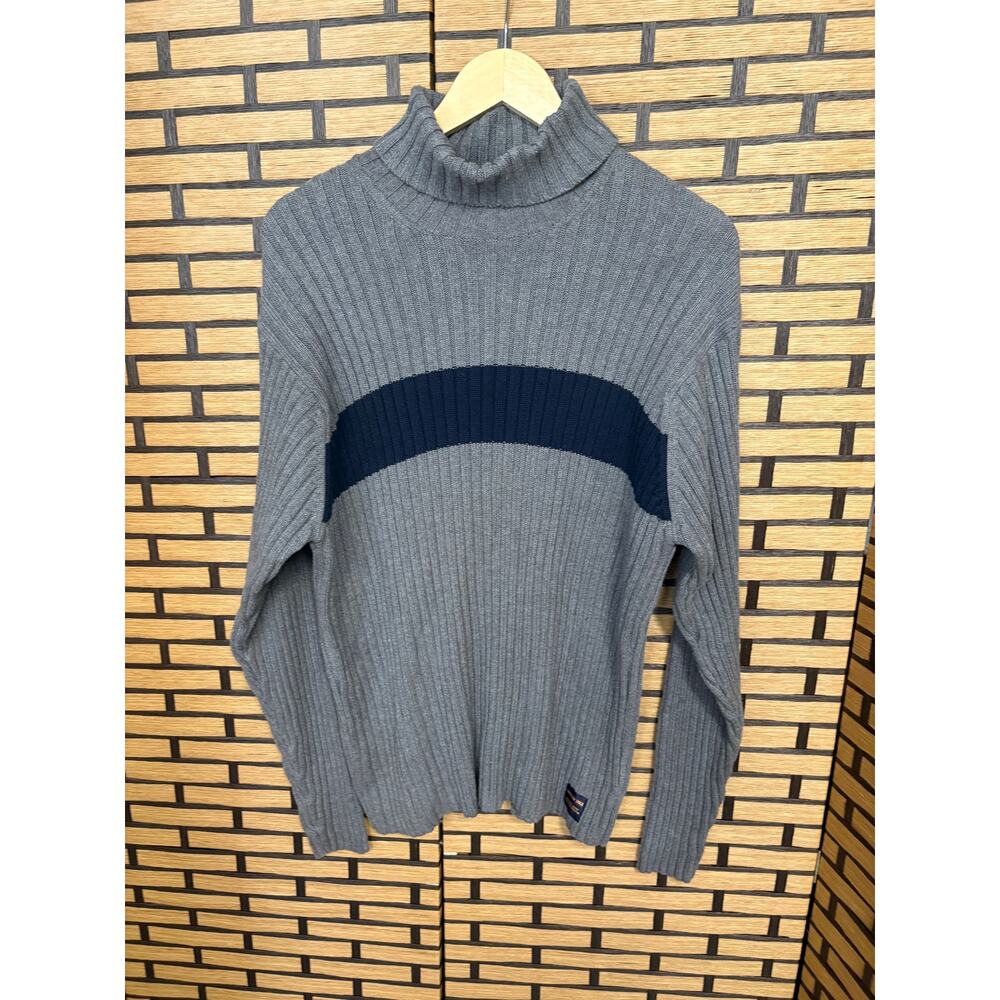 American Eagle Gray Ribbed Turtleneck Sweater Size Large